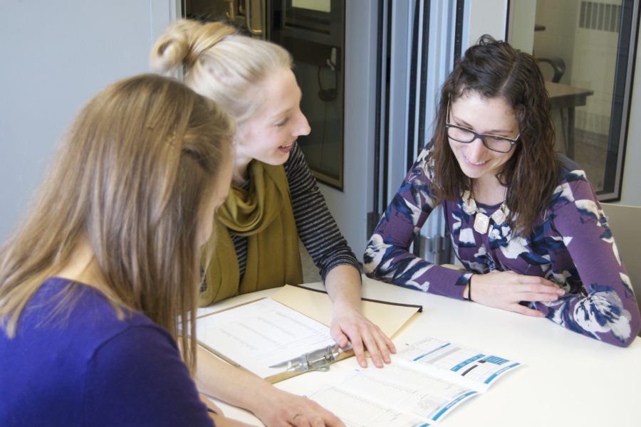 Graduate audiology student clinicians work on a CAPD team.