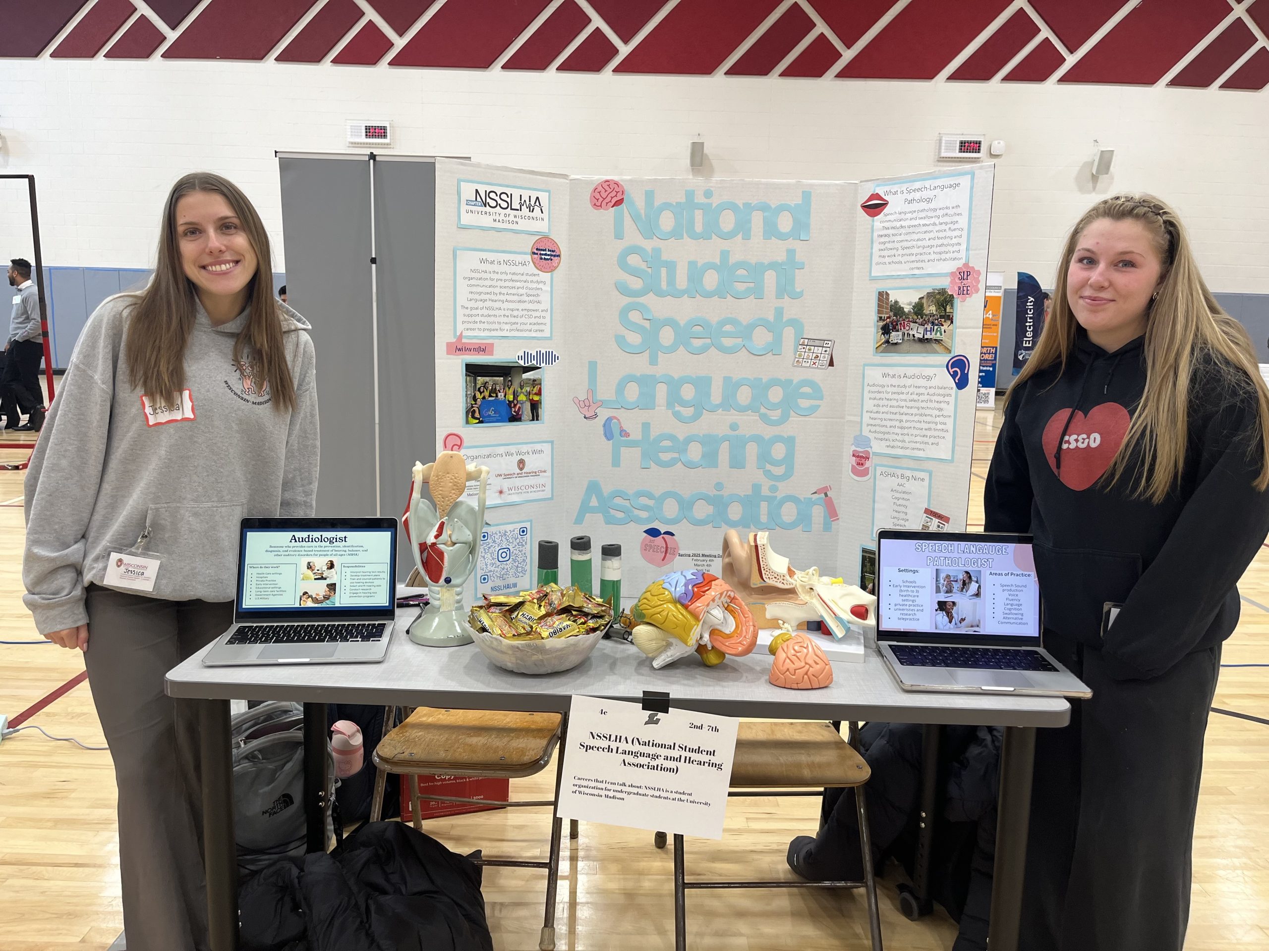 UW-Madison NSSLHA’s Wisconsin Idea Task Force represented NSSLHA at La Follette High School’s career fair. The students had the opportunity to connect with high school students and share what careers in Speech-Language Pathology and Audiology look like.
