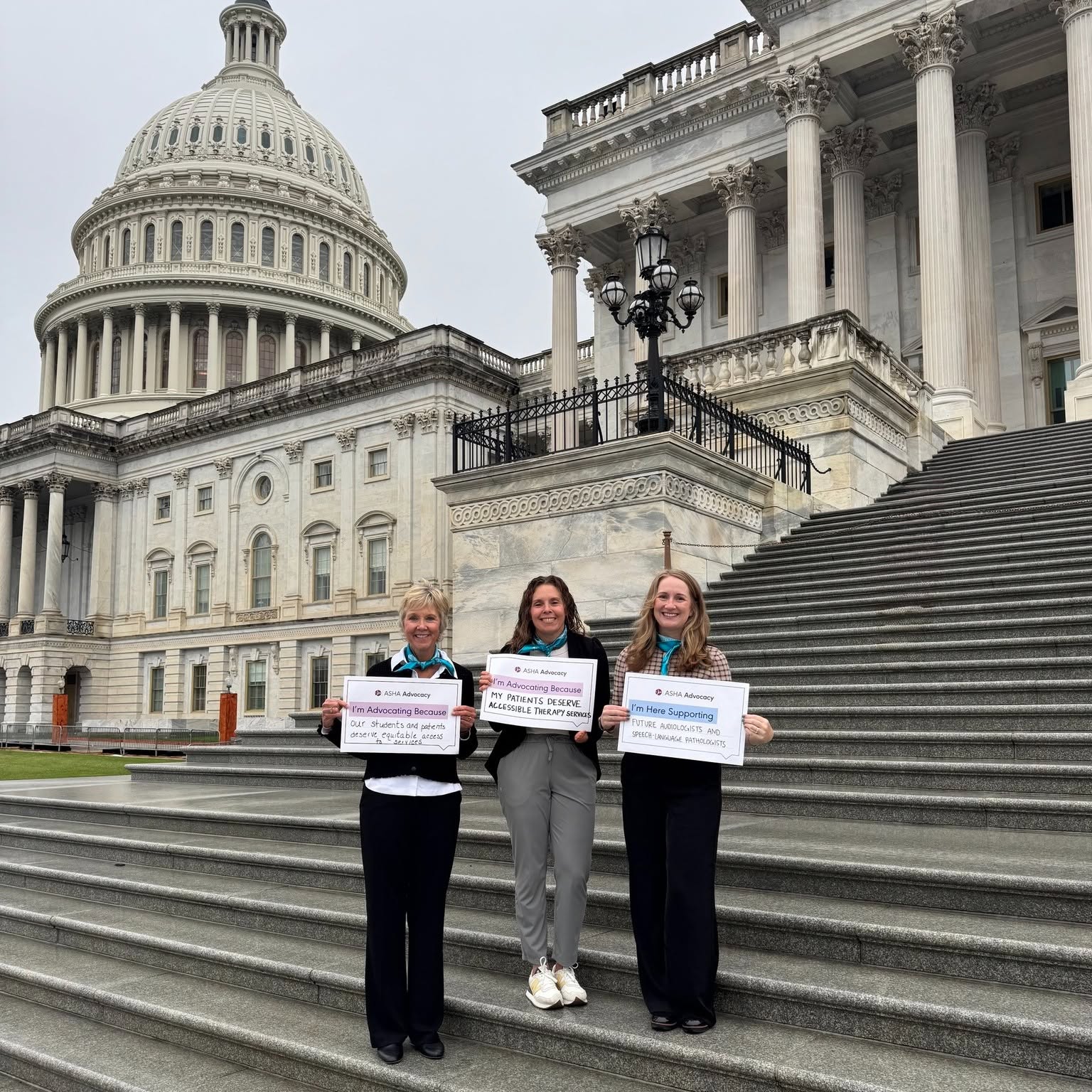 As members of the American Speech-Language-Hearing Association's Committee of Ambassadors, clinical faculty Rachel Lee and Kim Caul hit Capitol Hill this week, along with over 150+ ASHA professionals, to advocate on behalf of our clients, patients, and students! They were joined by Dawn Wetzel, SLP faculty at Purdue University and represented the Big Ten!